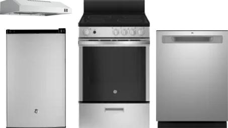 4 Piece Package Includes Refrigerator, Range, Hood And Dishwasher