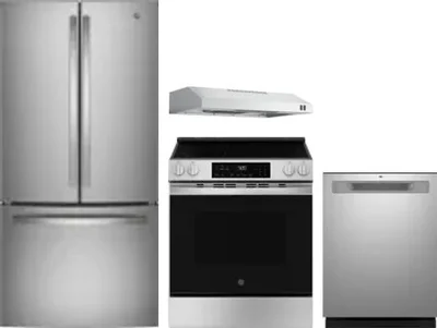 4 Piece Package Includes Refrigerator, Range, Hood And Dishwasher
