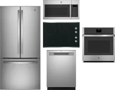 5 Piece Package Includes Refrigerator, Cooktop, Wall Oven, Microwave And Dishwasher