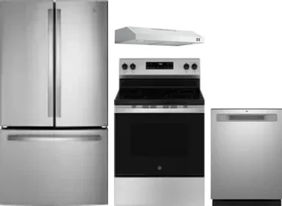 4 Piece Package Includes Refrigerator, Range, Hood And Dishwasher