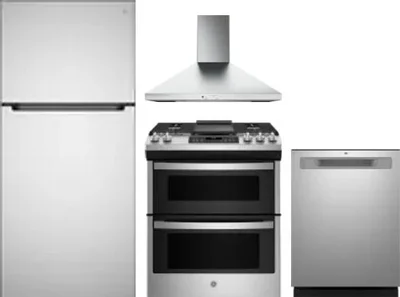 4 Piece Package Includes Refrigerator, Range, Hood And Dishwasher