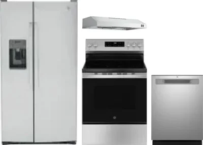 4 Piece Package Includes Refrigerator, Range, Hood And Dishwasher