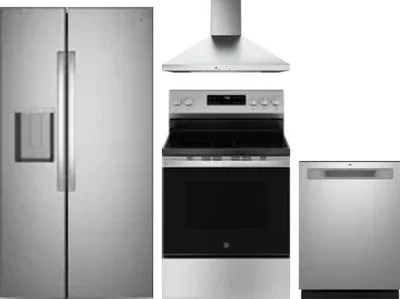 4 Piece Package Includes Refrigerator, Range, Hood And Dishwasher