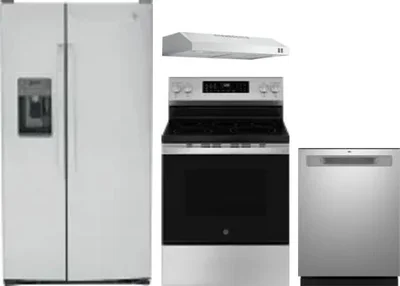 4 Piece Package Includes Refrigerator, Range, Hood And Dishwasher