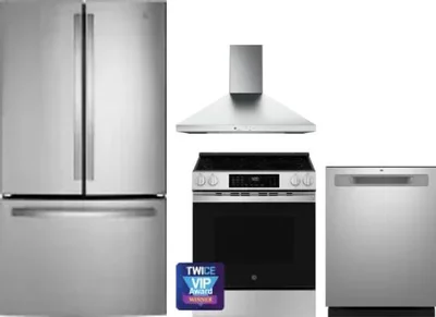 4 Piece Package Includes Refrigerator, Range, Hood And Dishwasher