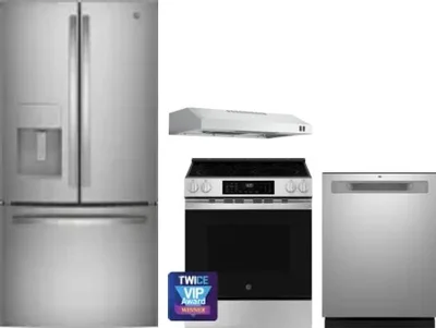 4 Piece Package Includes Refrigerator, Range, Hood And Dishwasher