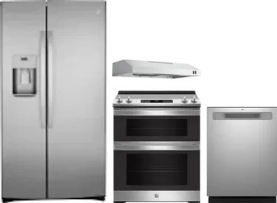 4 Piece Package Includes Refrigerator, Range, Hood And Dishwasher
