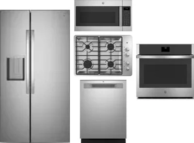 5 Piece Package Includes Refrigerator, Cooktop, Wall Oven, Microwave And Dishwasher
