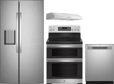 4 Piece Package Includes Refrigerator, Range, Hood And Dishwasher