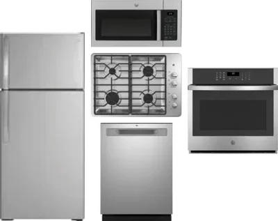 5 Piece Package Includes Refrigerator, Cooktop, Wall Oven, Microwave And Dishwasher