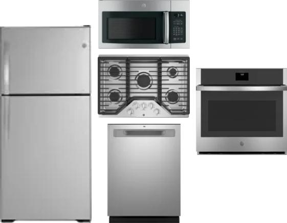 5 Piece Package Includes Refrigerator, Cooktop, Wall Oven, Microwave And Dishwasher
