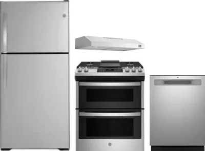 4 Piece Package Includes Refrigerator, Range, Hood And Dishwasher