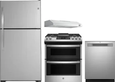 4 Piece Package Includes Refrigerator, Range, Hood And Dishwasher