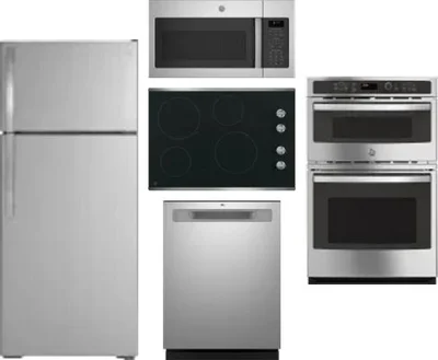 5 Piece Package Includes Refrigerator, Cooktop, Wall Oven, Microwave And Dishwasher