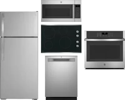 5 Piece Package Includes Refrigerator, Cooktop, Wall Oven, Microwave And Dishwasher