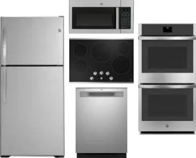 5 Piece Package Includes Refrigerator, Cooktop, Wall Oven, Microwave And Dishwasher