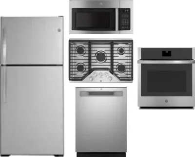 5 Piece Package Includes Refrigerator, Cooktop, Wall Oven, Microwave And Dishwasher