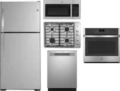 5 Piece Package Includes Refrigerator, Cooktop, Wall Oven, Microwave And Dishwasher