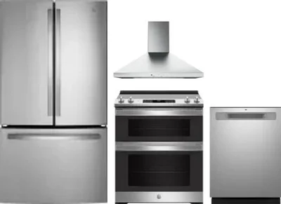 4 Piece Package Includes Refrigerator, Range, Hood And Dishwasher