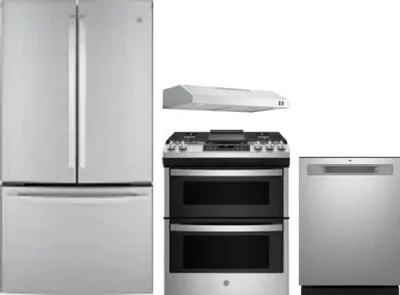 4 Piece Package Includes Refrigerator, Range, Hood And Dishwasher