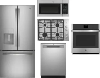 5 Piece Package Includes Refrigerator, Cooktop, Wall Oven, Microwave And Dishwasher