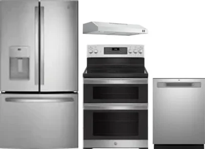 4 Piece Package Includes Refrigerator, Range, Hood And Dishwasher