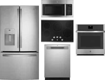 5 Piece Package Includes Refrigerator, Cooktop, Wall Oven, Microwave And Dishwasher
