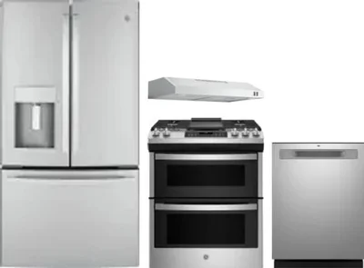 4 Piece Package Includes Refrigerator, Range, Hood And Dishwasher