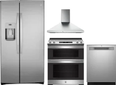 4 Piece Package Includes Refrigerator, Range, Hood And Dishwasher