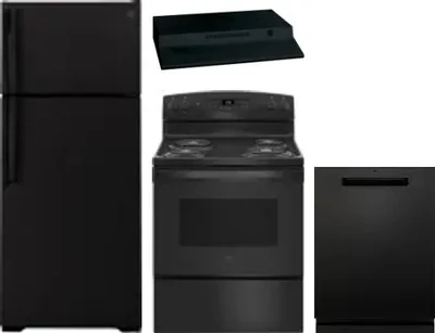 4 Piece Package Includes Refrigerator, Range, Hood And Dishwasher