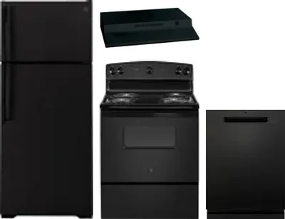 4 Piece Package Includes Refrigerator, Range, Hood And Dishwasher