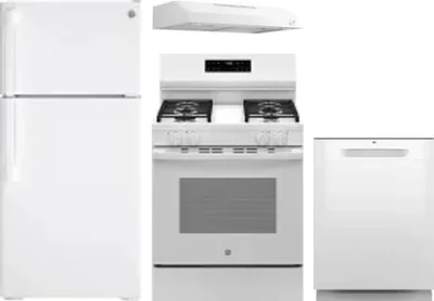 4 Piece Package Includes Refrigerator, Range, Hood And Dishwasher