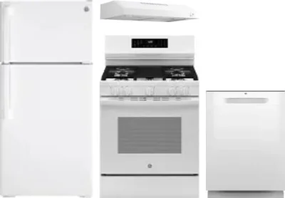 4 Piece Package Includes Refrigerator, Range, Hood And Dishwasher
