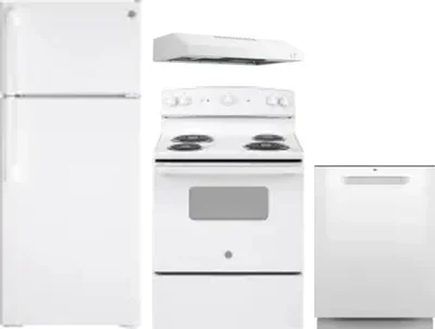 4 Piece Package Includes Refrigerator, Range, Hood And Dishwasher