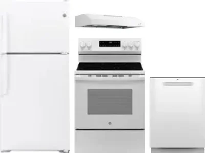 4 Piece Package Includes Refrigerator, Range, Hood And Dishwasher
