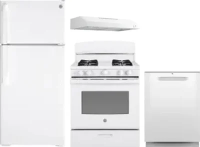 4 Piece Package Includes Refrigerator, Range, Hood And Dishwasher