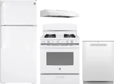 4 Piece Package Includes Refrigerator, Range, Hood And Dishwasher
