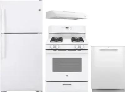 4 Piece Package Includes Refrigerator, Range, Hood And Dishwasher