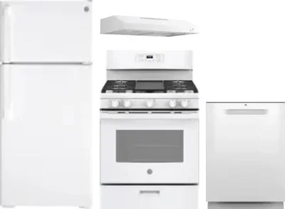 4 Piece Package Includes Refrigerator, Range, Hood And Dishwasher