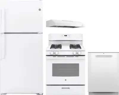 4 Piece Package Includes Refrigerator, Range, Hood And Dishwasher