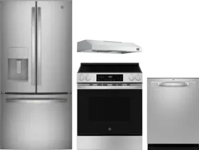 4 Piece Package Includes Refrigerator, Range, Hood And Dishwasher