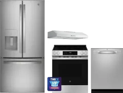 4 Piece Package Includes Refrigerator, Range, Hood And Dishwasher