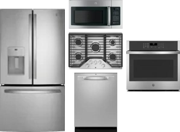 5 Piece Package Includes Refrigerator, Cooktop, Wall Oven, Microwave And Dishwasher