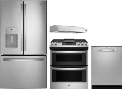 4 Piece Package Includes Refrigerator, Range, Hood And Dishwasher