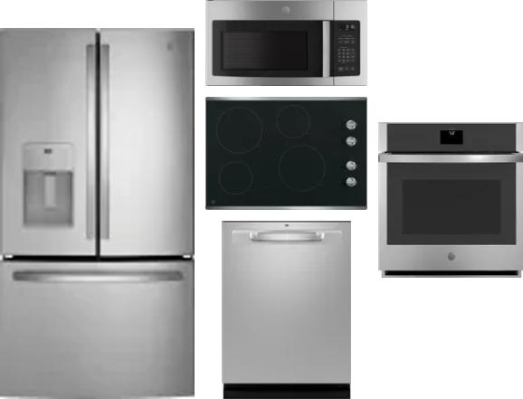 5 Piece Package Includes Refrigerator, Cooktop, Wall Oven, Microwave And Dishwasher