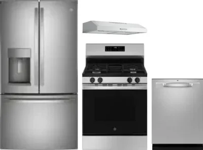 4 Piece Package Includes Refrigerator, Range, Hood And Dishwasher