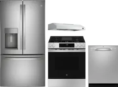 4 Piece Package Includes Refrigerator, Range, Hood And Dishwasher