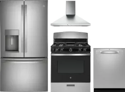 4 Piece Package Includes Refrigerator, Range, Hood And Dishwasher