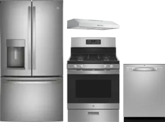 4 Piece Package Includes Refrigerator, Range, Hood And Dishwasher