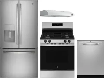 4 Piece Package Includes Refrigerator, Range, Hood And Dishwasher